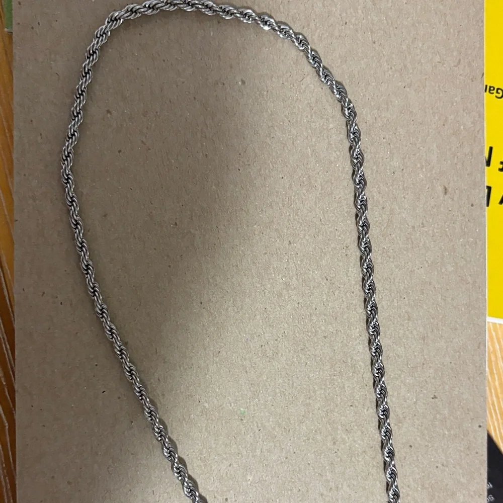 Silver Rope Chain Necklace - Picture 1 of 3